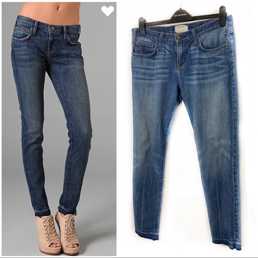 Current Elliot 28 Blue Skinny Raw Hem The Roller